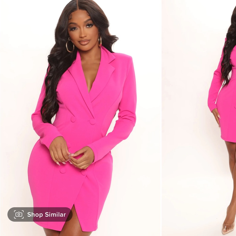 Hot Pink Blazer Dress